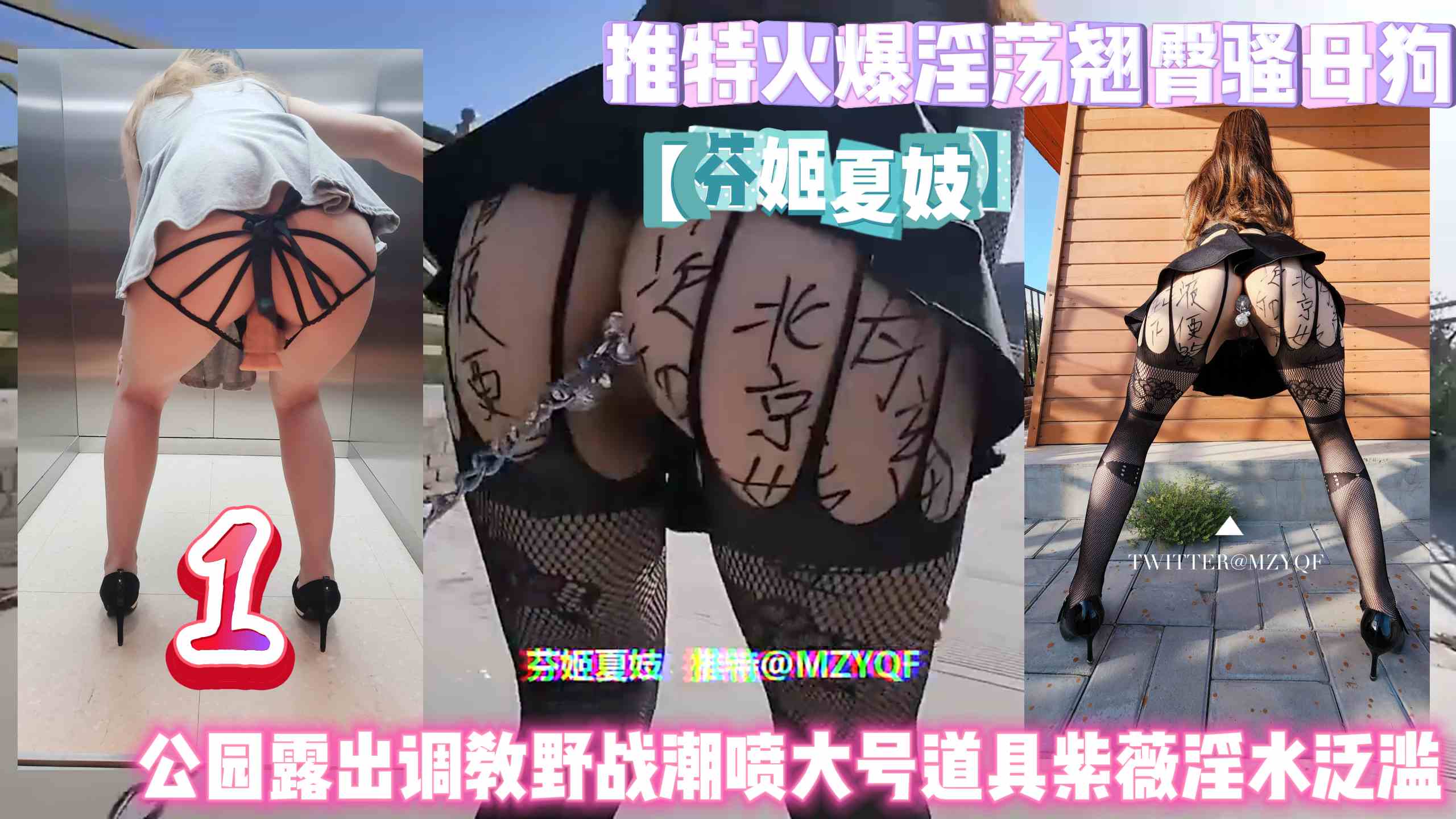推特火爆淫荡翘臀骚母狗【芬姬夏妓】公园露出调教野战淫水泛滥1}