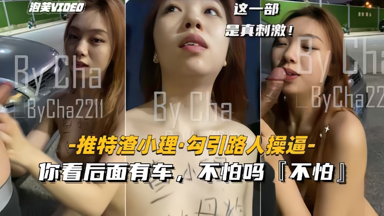 【推特渣小理-勾引路人野战】你看后面有车不怕吗？}