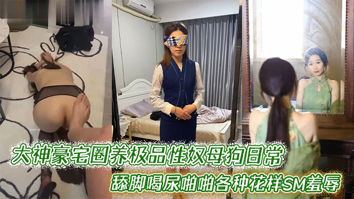 大神豪宅圈养极品性奴母狗日常调教，舔脚喝尿啪啪各种花样SM羞辱}
